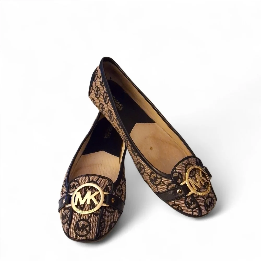 Michael Kors Fulton Moc Flats Monogram Jacquard Logo Loafers w/ Box